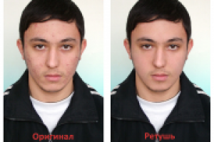 Ретушь лица для школьной виньетки