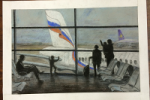 Аэропорт. Пастель 2014г.