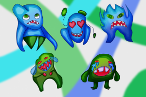 Набор стикеров - монстров