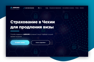 Лендинг для страхового агентства "ASEKURO" (в Чехии)