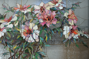 Витраж пионы