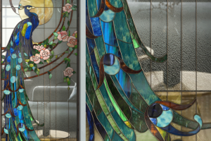 Витраж павлин