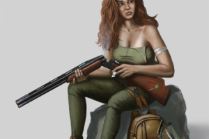 Концепт арт девушки для Post-Apocalypse игры.