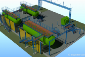 Строительство технологических объектов на площадке нефтедобычи.