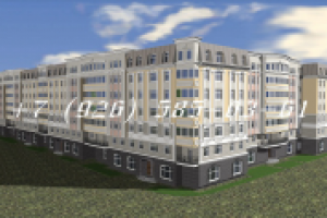 Семиэтажный пятисекционный жилой дом.