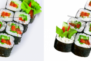 обтравка, небольшая корректировка форм, задний фон – размыть