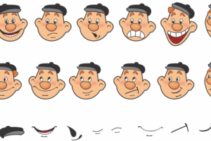 Лицо персонажа в разных вариантах