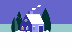 домик зимой