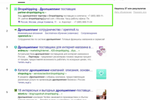 Дропшиппинг партнеры ТОП 1 яндекс