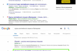 Курсы английского языка в Балашихе - ТОП 1 яндекс; ТОП 2 google