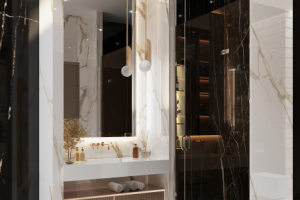 3D-визализация гостевого санузла в загородном доме