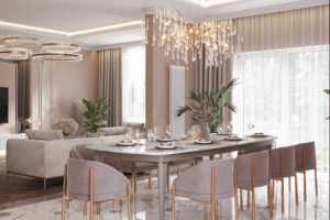 Визуализация столовой в загородном доме