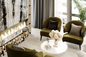 Гостиная с камином