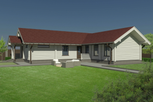 Архитектурный проект бани с бассейном из клееного бруса