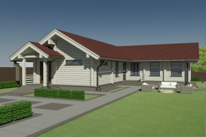 Архитектурный проект бани с бассейном из клееного бруса