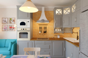 Дизайн интерьера кухни в городской квартире в стиле" Прованс"