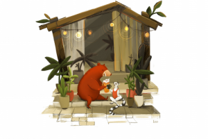 иллюстрашка с персонажем гостиницы