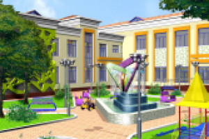 Школа-интернат. Внутренний двор.