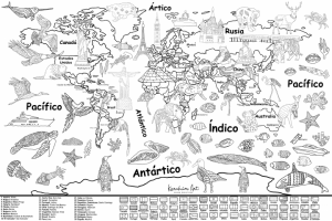 Политическая карта мира на испанском