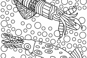 Иллюстрация из серии с морскими животными для раскраски