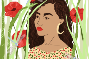 Девушка с маками