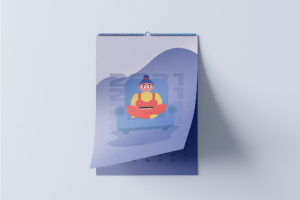 Настенный перекидной адвент календарь на 12 месяцев