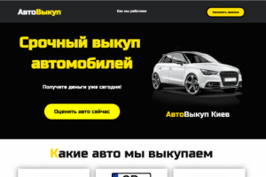 Лендинг с формой для выкупа авто