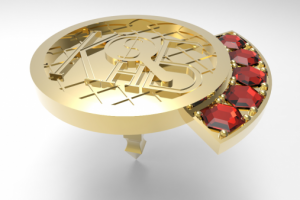 Запонка, создание 3D модели по наброску на бумаге.