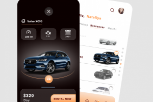 дизайн для мобильного приложения аренды авто