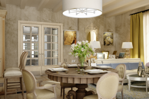 Interiors at private house of house complex "Ostrov Erin" (дизай