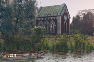 Daylight Images of the Lutheran Kirche of the Park Ensemble "Mar