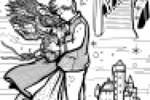 Кай и Герда( фрагмент дудл-раскраски)