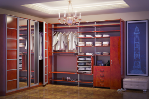 3d визуализация гардеробной в современном стиле
