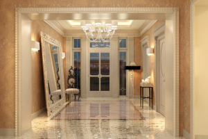 Дизайн и визуализация холла в стиле арт деко