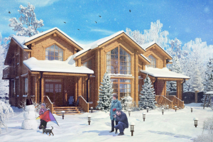 Визуализация загородного коттеджа