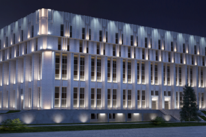 3д визуализация подсветки административного здания