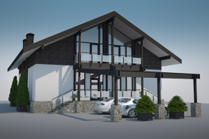 Визализация концепта дома в стиле фахверк