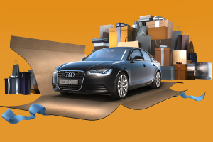 Визуализация рекламного изображения авто в подарок