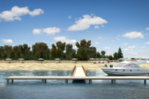 Коттеджный поселок, вид на катер