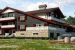 Дом с разными вариантами фасадов (вариант2)