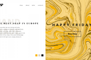 Первый экран сайта для Soap Backery