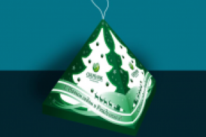 Новогодняя упаковка в виде пирамидки для Сбербанка