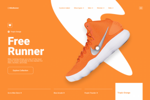Landing page "Nike"