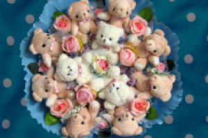 Нежный медвежий букет