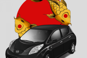 Принт на майку "Nissan Leaf"