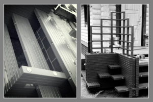 Лестница загородного дома, реализовано