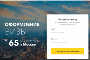 Landig page для Международного Визового Центра