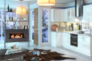 Белая угловая кухня