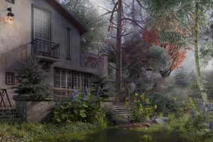 Дом в лесу. Балкон.