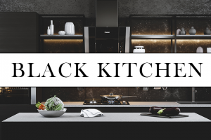 Чёрный интерьер кухни